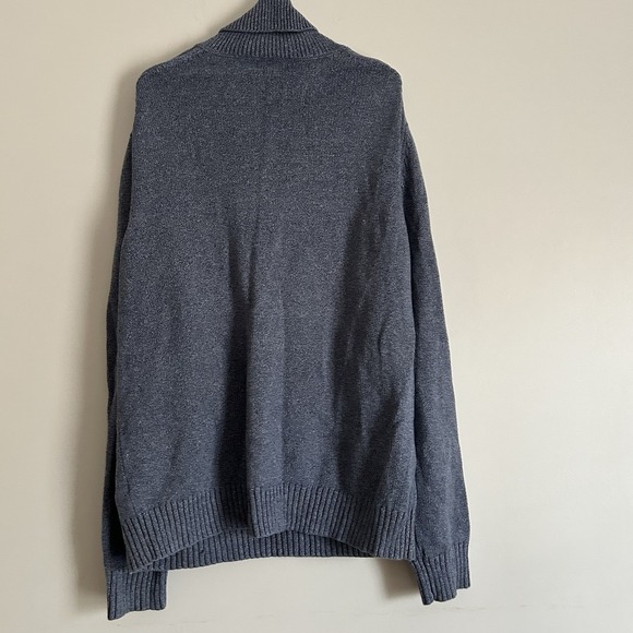 Gap Sweater Mens XXL plus sz Navy Heather Collar Solid Rib Shaw Cotton Pullover - Picture 4 of 7